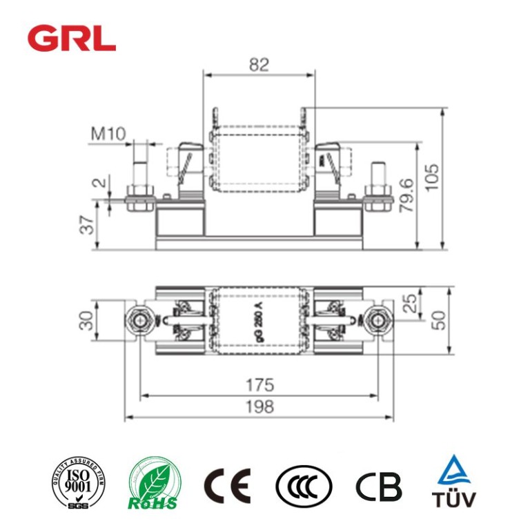 Soporte de fusible en línea serie DNF2-1 NH1 enlace de fusible
