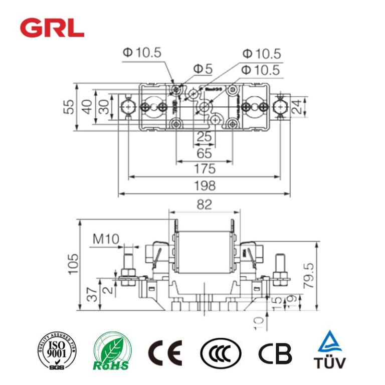 Soporte de fusible serie DNF1-1 en línea NH1 enlace de fusible