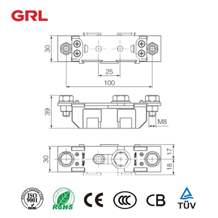 Soporte de cuchilla de fusible serie DNF1-1 NH1 enlace de fusible