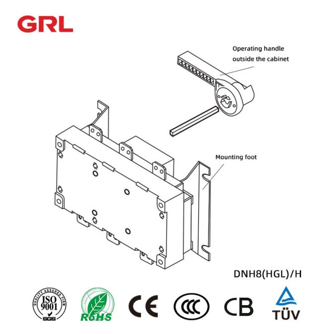 Interruptor de aislamiento DNH8 (HGL) / serie H Operación detrás del gabinete – Desconector de carga
