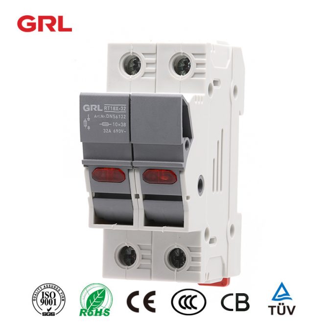 Fusible GRL con soporte de fusible RT18-32-2P tamaño de fusible 10 * 38 Soporte de fusible para Amp
