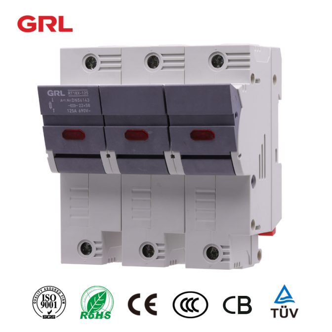 Fusibles eléctricos GRL RT18 – 125 – 3p tamaño de fusible 22 * 58