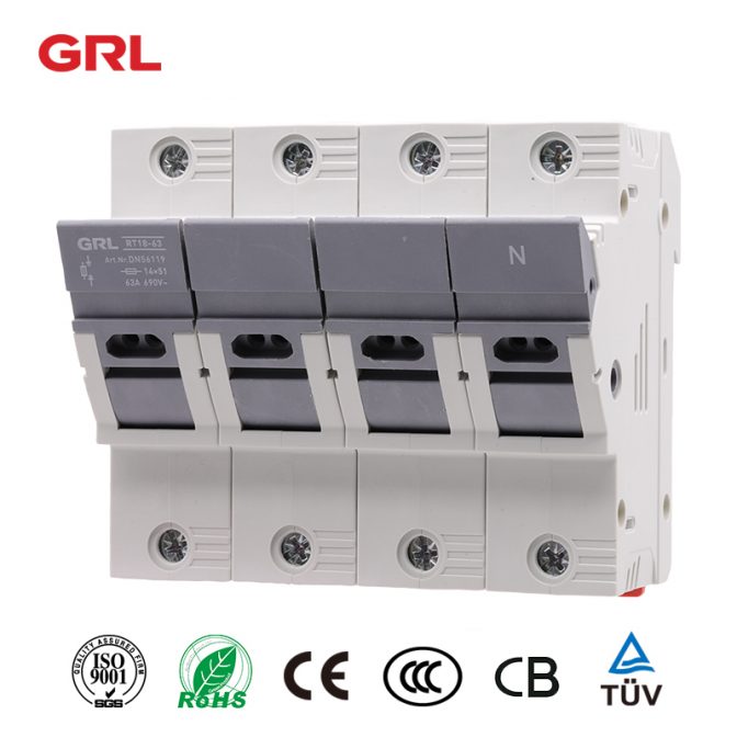 GRL Fuse Holder RT18X-63-3P + N con indicador de LED tamaño de fusible 14 * 51
