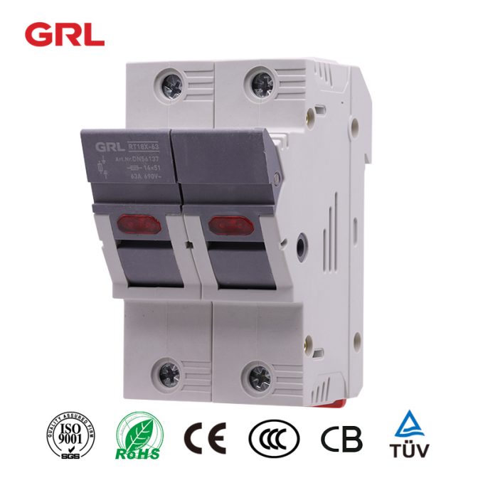 Fusible GRL con soporte de fusible RT18X-63-2P con indicador LED tamaño de fusible 14 * 51