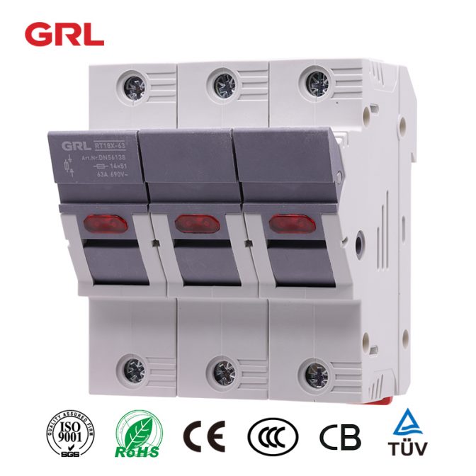 Fusible GRL 14 * 51 RT18X-63-3P con indicador LED