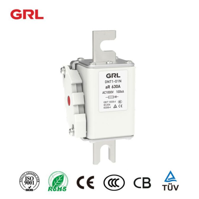 Fusibles de semiconductores GRL DNT-O1N Serie 160A ~ 1500A Fusible de protección de semiconductores 1000V aR