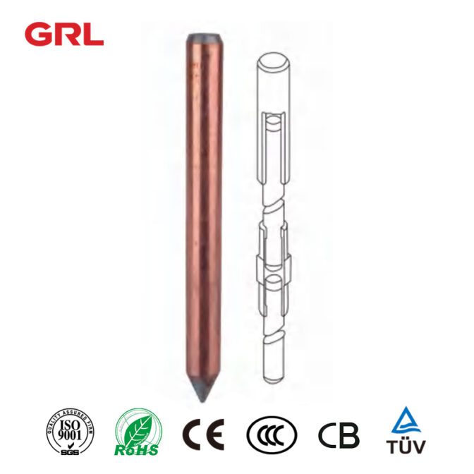 Barras de tierra unidas de cobre sin hilos 12.7mm 16.0mm varilla de tierra de acero chapada de cobre